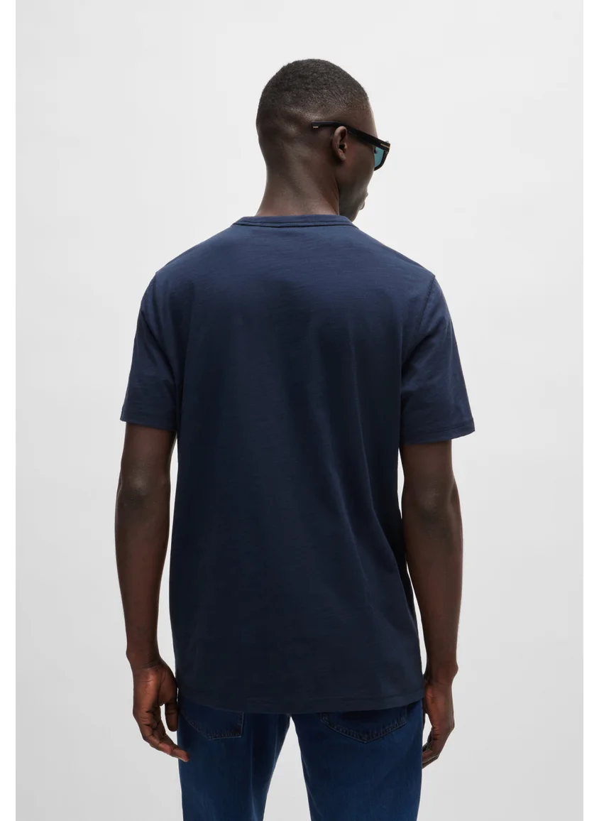 BOSS Regular-fit T-shirt in slub cotton with logo detail