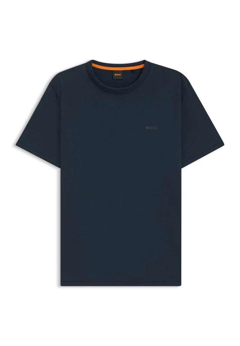 BOSS Dark Blue Cotton-jersey T-shirt with logo detail for Men | Best Price UAE