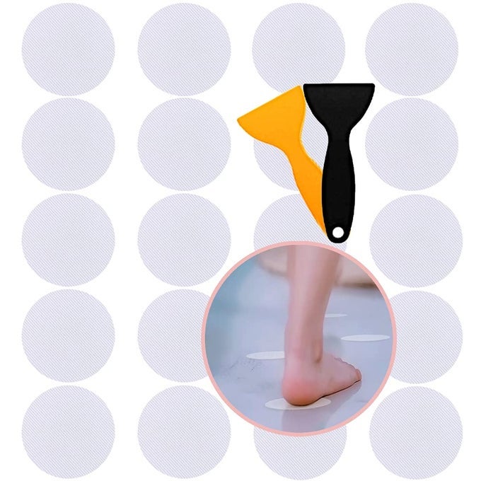 20 PCS NON SLIP BATHTUB STICKERS ROUND NON SLIP STICKERS SHOWER STICKERS TRANSPARENT SELFADHESIVE NONSLIP STRIPS STICKERS FOR BATH TUB STAIRS SHOWER ROOM SLIPPERY SURFACES