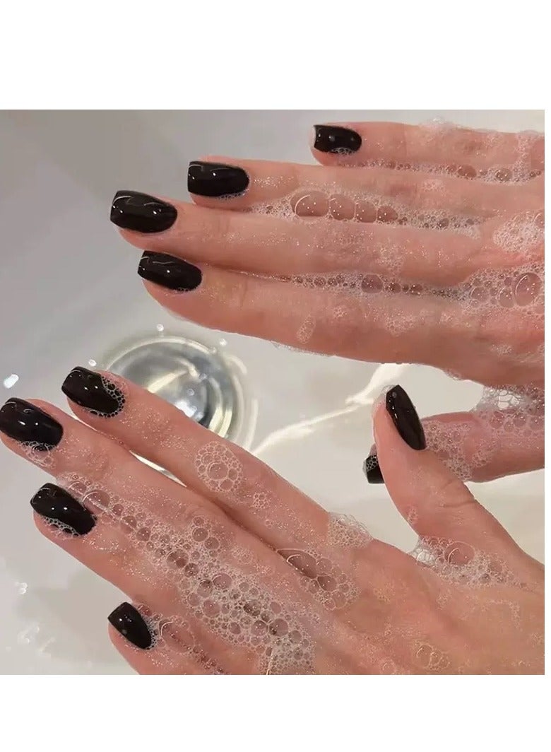 سنسيب نوع الأظافر: أظافر فرنسية ملصقة - حزمة جل ناعم، أظافر فرنسية مزيفة قصيرة، أظافر صالونية الجودة، أظافر ملصقة بسلاسة، أظافر ملصقة بالغراء للنساء، فن الأظافر، تزيين الأظافر. - Image 1