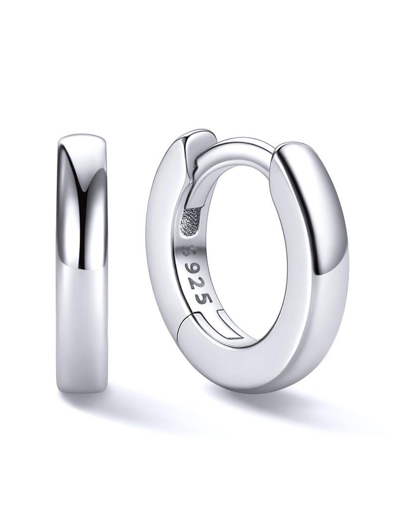 ChicSilver 6MM Huggie Earrings 925 Sterling Silver Huggie Hoop Earrings for Women Hypoallergenic Cartilage Earrings for Women - Image 1