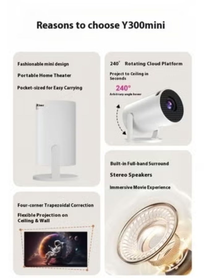 Portable Projector Pocket 5G WIFI Android11.0 Support 130 Inches Home Theater Full HD for Indoor Outdoor Home Birthday Gift - Image 2