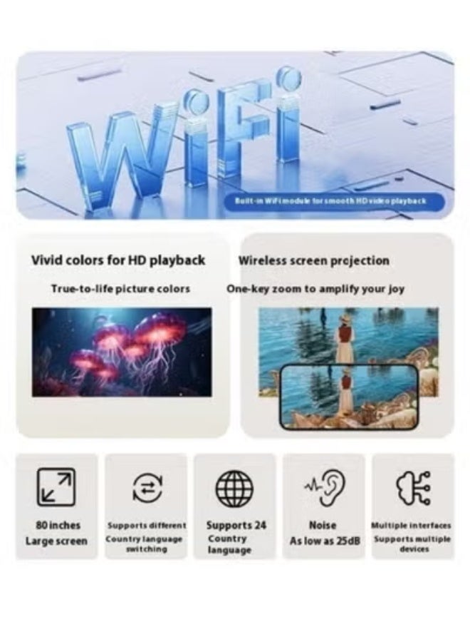 Portable Projector Pocket 5G WIFI Android11.0 Support 130 Inches Home Theater Full HD for Indoor Outdoor Home Birthday Gift - Image 5