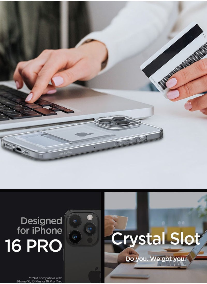 Spigen Crystal Slot iPhone 16 PRO Case Cover (2024) with 1 Card Slot - Crystal Clear  - Image 2