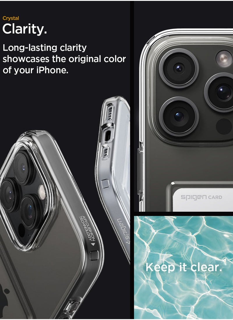 Spigen Crystal Slot iPhone 16 PRO Case Cover (2024) with 1 Card Slot - Crystal Clear  - Image 5