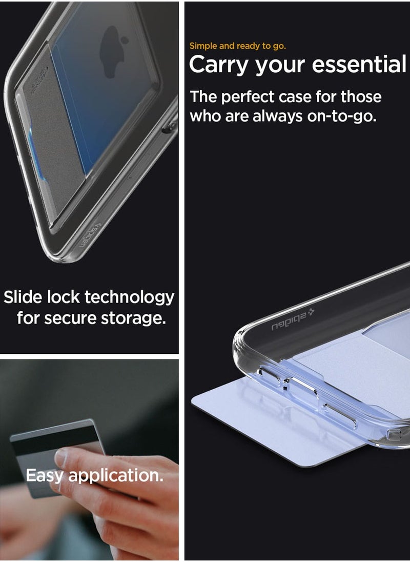 Spigen Crystal Slot iPhone 16 PRO Case Cover (2024) with 1 Card Slot - Crystal Clear  - Image 4