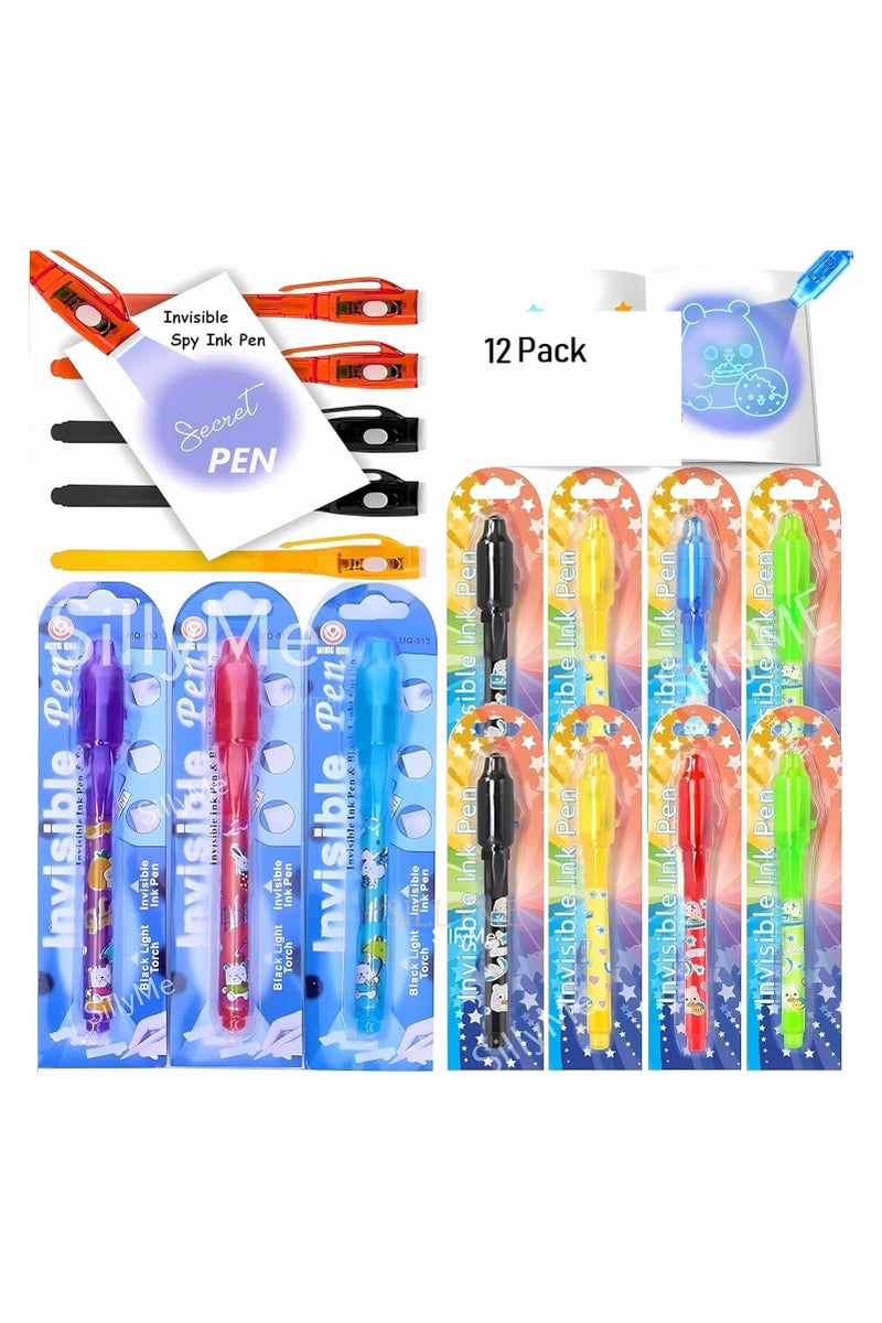 Shreeji Secret Writing Pen with UV Light – Pack of 12 Invisible Ink Spy Pens for Kids | Fun for Science Projects, Return Gifts, Birthday Parties - Image 1