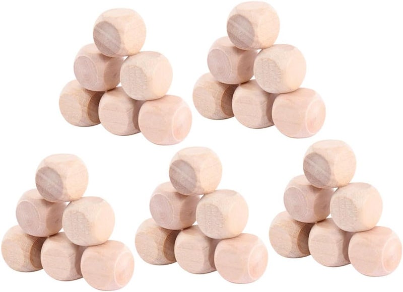 100Pcs Unfinished Wooden Cubes 1 2cm Square Blocks For DIY Crafts And Puzzles - Image 1
