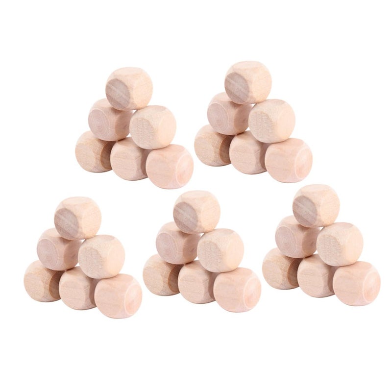 100Pcs Unfinished Wooden Cubes 1 2cm Square Blocks For DIY Crafts And Puzzles - Image 2