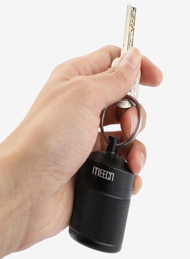 MEECN Keychain Pill Holder, Box, Aluminum, Waterproof Container, Pill Organizer for Outdoor Travel Camping, Size: 1.6 x 1.6 x 2 in (Black - Image 4