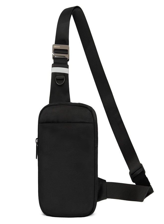 OSOCE Small Sling Bag for Men and Women with RFID Pocket, Anti Theft Crossbody Chest Bag Casual Travel Bag for Hiking,Black,Small - Image 1