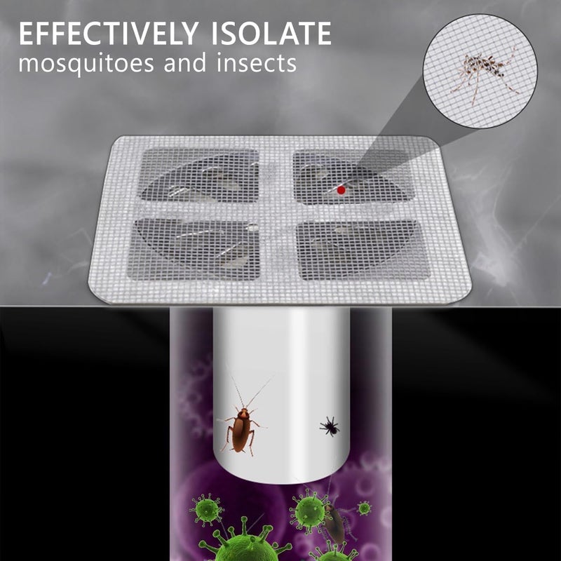 DNESHY 4" X 4" Disposable Shower Drain Cover Self-Adhesive Insect-Proof Hair Catcher Shower Drain Square Mesh for Stickers, Bathroom, Bathtub, Kitchen, Sink, for Human and Pet Hair (10) - Image 4