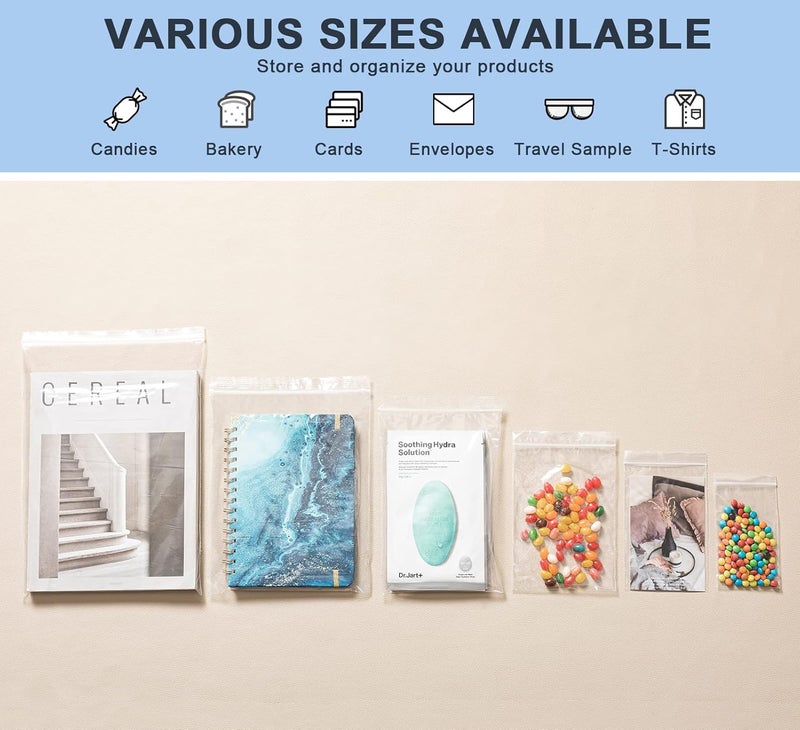 joybest 4 X 4 Inch (1000 Pcs) Clear Plastic Bags, Reclosable Zipper Poly Bags with Resealable Zip Top Lock for Snacks, Jewelry, Crafts, Office Supplies - Image 5