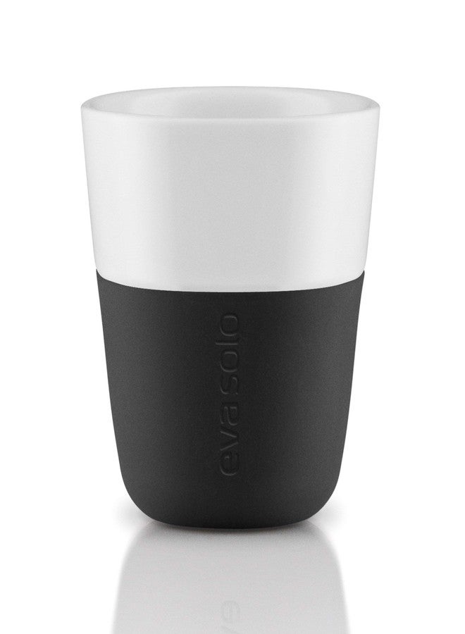 Eva Solo | 2 Espresso Tumbler Mugs | 3 oz Porcelain Coffee Cup Tumblers with Silicone-coated Grip | Danish Design, Functionality & Quality | Black - Image 2