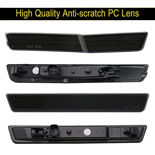 R&F Auto 4 PCS LED Side Marker Lights Replacement for 2018-2023 Challenger SRT Hellcat, R/T Scat Pack Widebody for Redeye Super Stock Jailbreak Demon Sidemarker Turn Signal Lamps Smoked Lens - Image 5