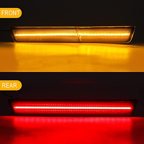 R&F Auto 4 PCS LED Side Marker Lights Replacement for 2018-2023 Challenger SRT Hellcat, R/T Scat Pack Widebody for Redeye Super Stock Jailbreak Demon Sidemarker Turn Signal Lamps Smoked Lens - Image 2