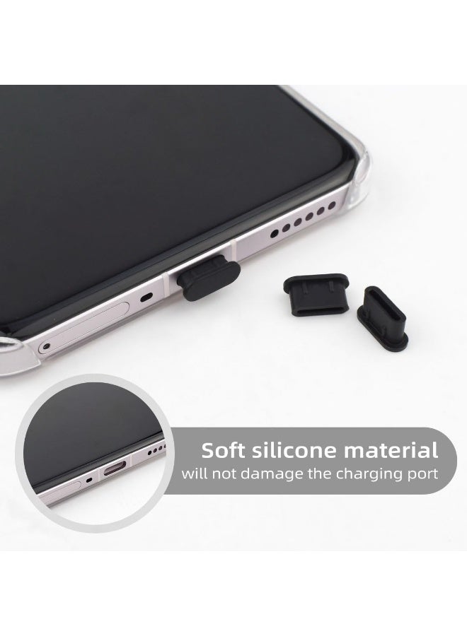 KENSUO 20 pcs Type C Anti Dust Plugs USB C Dust Cover Silicone USB C Dust Plug Type-C Charging Port Protector Compatible with iPhone 15 Samsung Galaxy S20 S21 S22 S23 Pixel MacBook USB C Cover Cap (Black and Clear) - Image 3