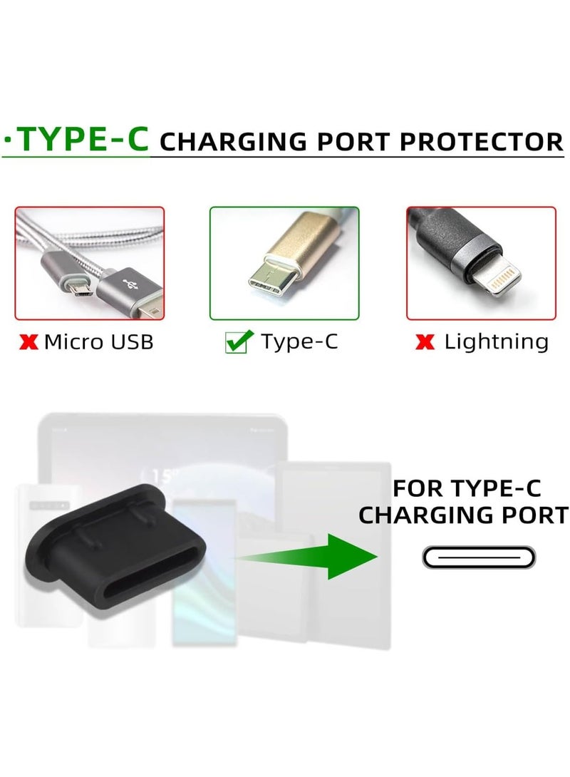 KENSUO 20 pcs Type C Anti Dust Plugs USB C Dust Cover Silicone USB C Dust Plug Type-C Charging Port Protector Compatible with iPhone 15 Samsung Galaxy S20 S21 S22 S23 Pixel MacBook USB C Cover Cap (Black and Clear) - Image 2
