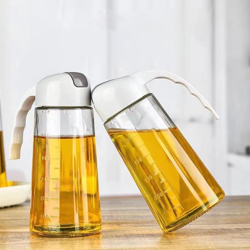 HISECOO Oil and Vinegar Dispenser Set Glass Oil Bottles with No Drip Spout630ml Olive Oil BottleIdeal Kitchen Oil Dispenser - Image 2