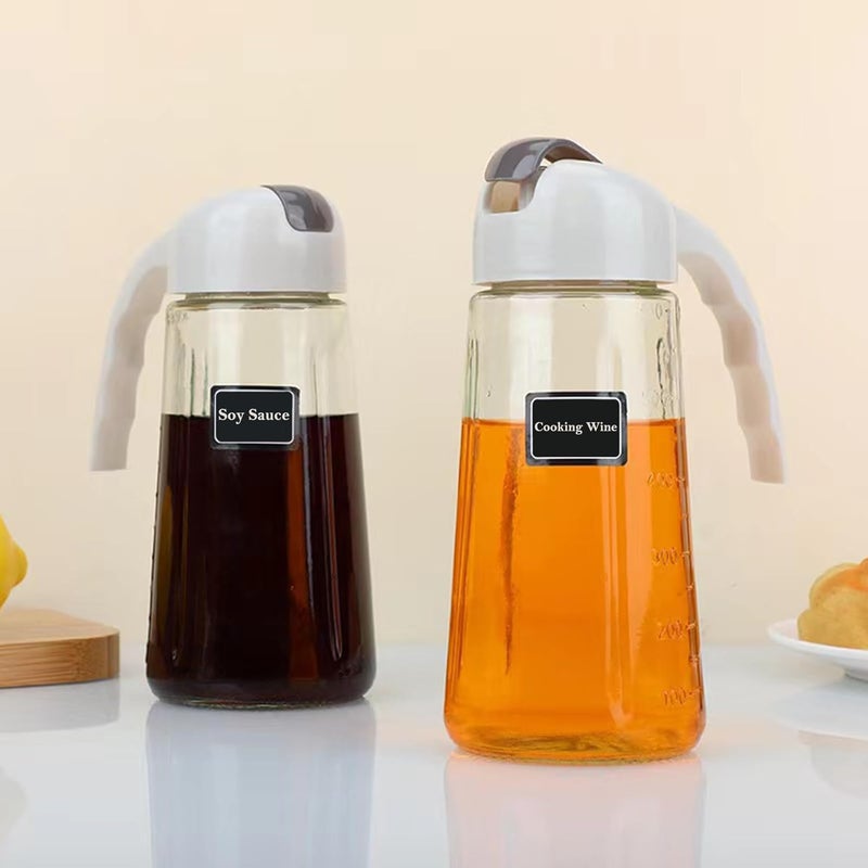 HISECOO Oil and Vinegar Dispenser Set Glass Oil Bottles with No Drip Spout630ml Olive Oil BottleIdeal Kitchen Oil Dispenser - Image 4