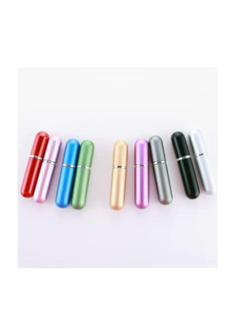 Oriti 10pcs مجموعة زجاجة رذاذ العطور-زجاجة رذاذ عطر محمولة صغيرة قابلة لإعادة التعبئة لصندوق مضخة رائحة رذاذ السفر 5 مل (متعدد الألوان) - Image 3