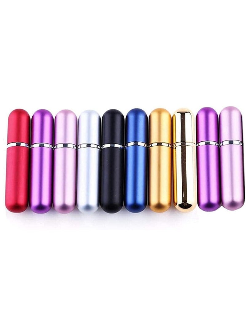Oriti 10pcs مجموعة زجاجة رذاذ العطور-زجاجة رذاذ عطر محمولة صغيرة قابلة لإعادة التعبئة لصندوق مضخة رائحة رذاذ السفر 5 مل (متعدد الألوان) - Image 1
