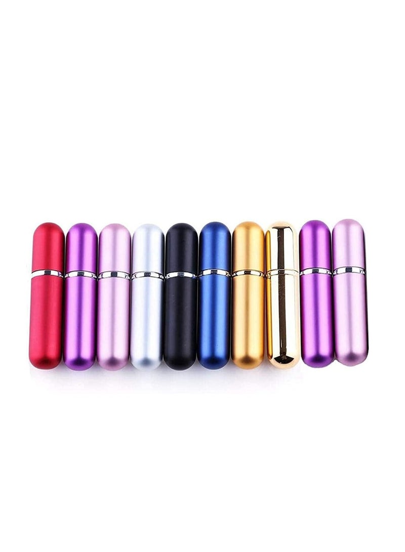 Oriti 10pcs مجموعة زجاجة رذاذ العطور-زجاجة رذاذ عطر محمولة صغيرة قابلة لإعادة التعبئة لصندوق مضخة رائحة رذاذ السفر 5 مل (متعدد الألوان) - Image 2