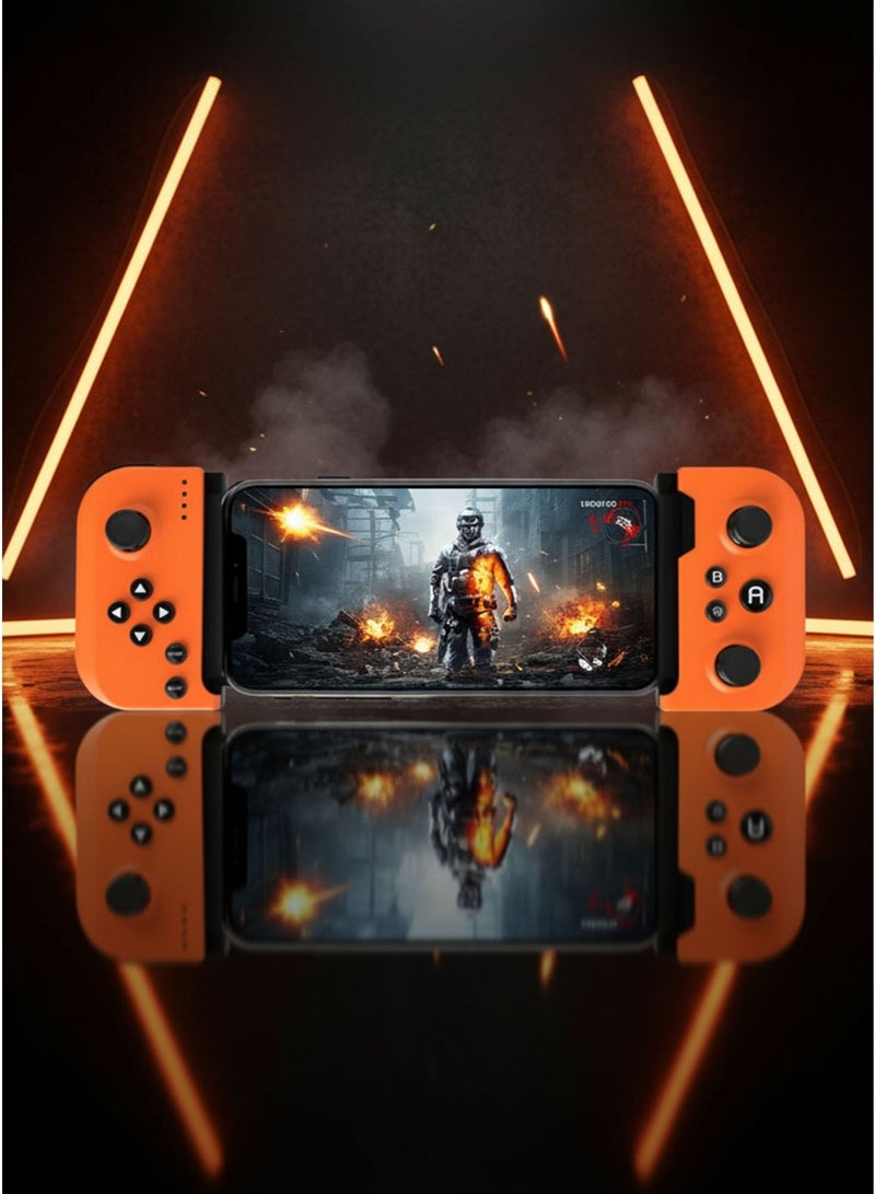 Adjustable Mobile Game Controller – Telescopic Design, Ergonomic Buttons, Compatible with Smartphones – Orange & Black - Image 2