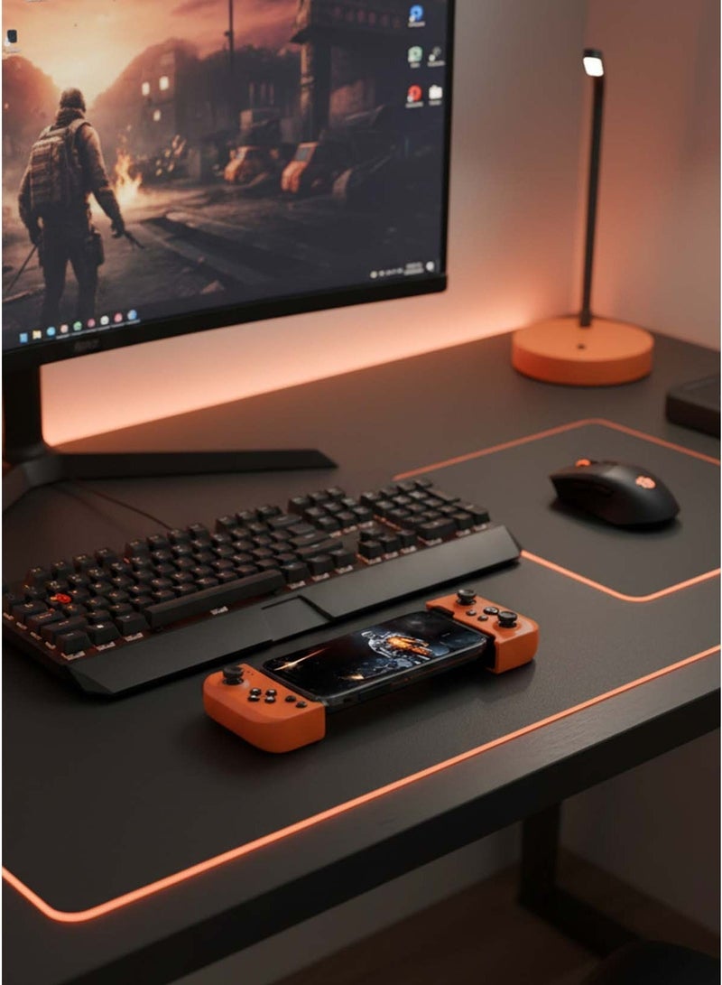 Adjustable Mobile Game Controller – Telescopic Design, Ergonomic Buttons, Compatible with Smartphones – Orange & Black - Image 4
