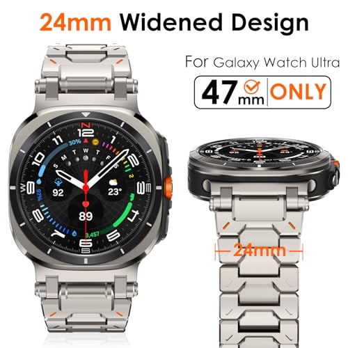WINGLE Stainless Steel Band for Galaxy Watch Ultra Bands 47mm 20252024 Men Rugged Durable Armor Metal Band Classy Casual Business Samsung Galaxy Watch Ultra Bands Butterfly Folding Clasp Titanium - Image 3