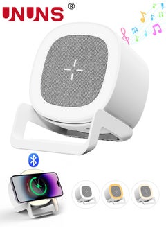 UNUNS Bluetooth Speaker,4-In-1 Bluetooth Speaker With RGB light,Wireless Charger,Phone Holder,3 Levels Touch Night Light,For Home Party Outdoor Beach,Electronic Gadgets,Birthday Gift  - Image 1