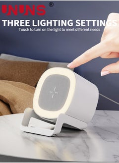 UNUNS Bluetooth Speaker,4-In-1 Bluetooth Speaker With RGB light,Wireless Charger,Phone Holder,3 Levels Touch Night Light,For Home Party Outdoor Beach,Electronic Gadgets,Birthday Gift  - Image 3