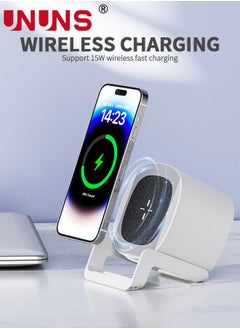 UNUNS Bluetooth Speaker,4-In-1 Bluetooth Speaker With RGB light,Wireless Charger,Phone Holder,3 Levels Touch Night Light,For Home Party Outdoor Beach,Electronic Gadgets,Birthday Gift  - Image 4