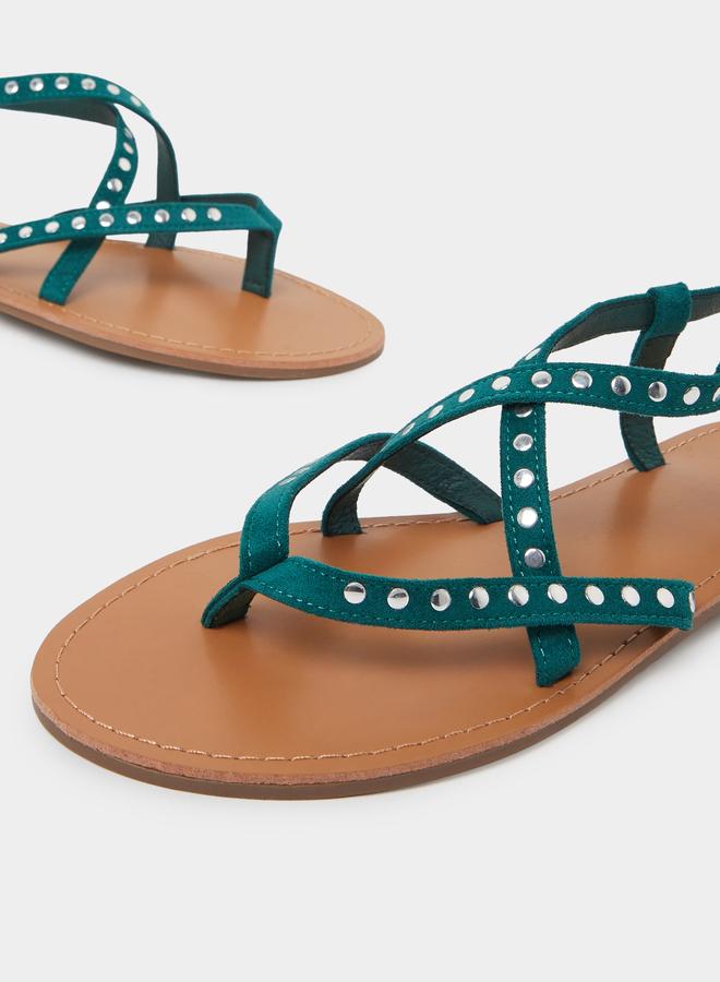 Styli Studded Flat Sandals - Image 5