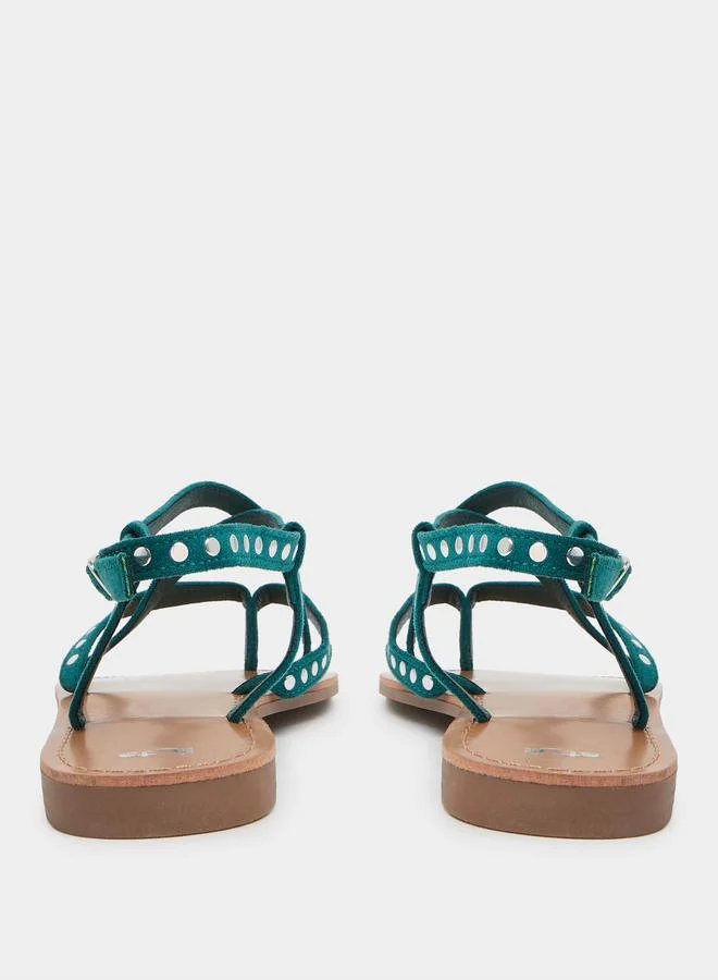 Styli Studded Flat Sandals