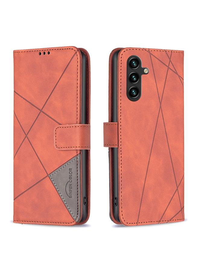 erorex Case For Samsung Galaxy A14 5G Magnetic Buckle Rhombus Texture Leather Phone Case - Image 1