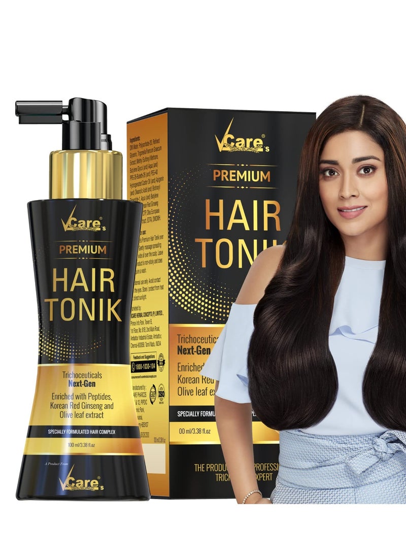 VCare Day Night Hair Tonic with Castor Oil and Olive Leaf Extract for All Hair Type 100ml Pack of 1 - Image 1