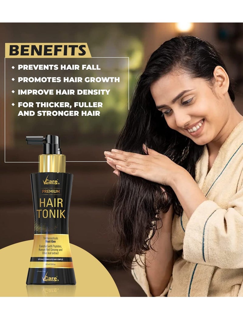 VCare Day Night Hair Tonic with Castor Oil and Olive Leaf Extract for All Hair Type 100ml Pack of 1 - Image 2