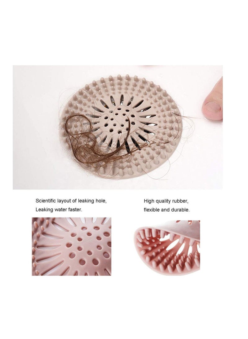 Hair Catcher Durable Silicone Stopper Shower Drain Covers Easy to Install and Clean Suit for Bathroom Bathtub Kitchen 5 Pack - Image 3