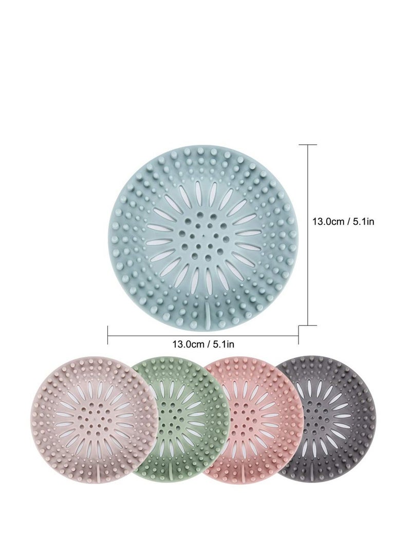 Hair Catcher Durable Silicone Stopper Shower Drain Covers Easy to Install and Clean Suit for Bathroom Bathtub Kitchen 5 Pack - Image 2