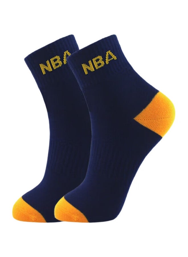 NBA Socks For Men, Mid-Calf, Summer Casual Business Sports Socks, Comfortable Seamless Combed Cotton Basketball Socks, 6 Pairs - Image 1