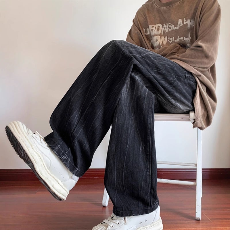 Unisex Classic Denim Jeans Loose Fit Daily Outdoor Wear - Image 3