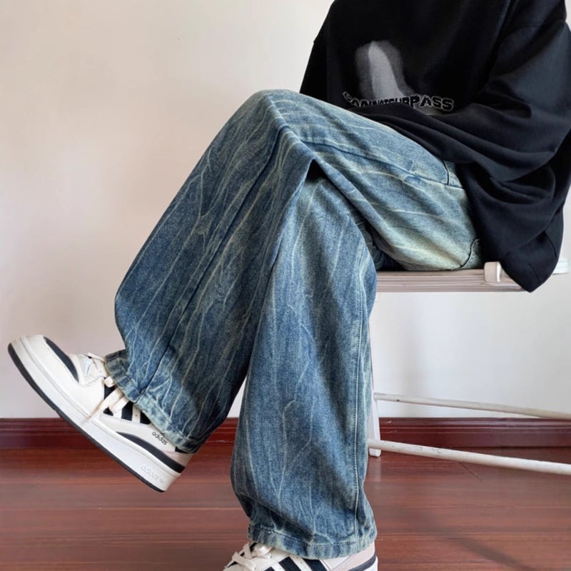 Unisex Classic Denim Jeans Loose Fit Daily Outdoor Wear - Image 2