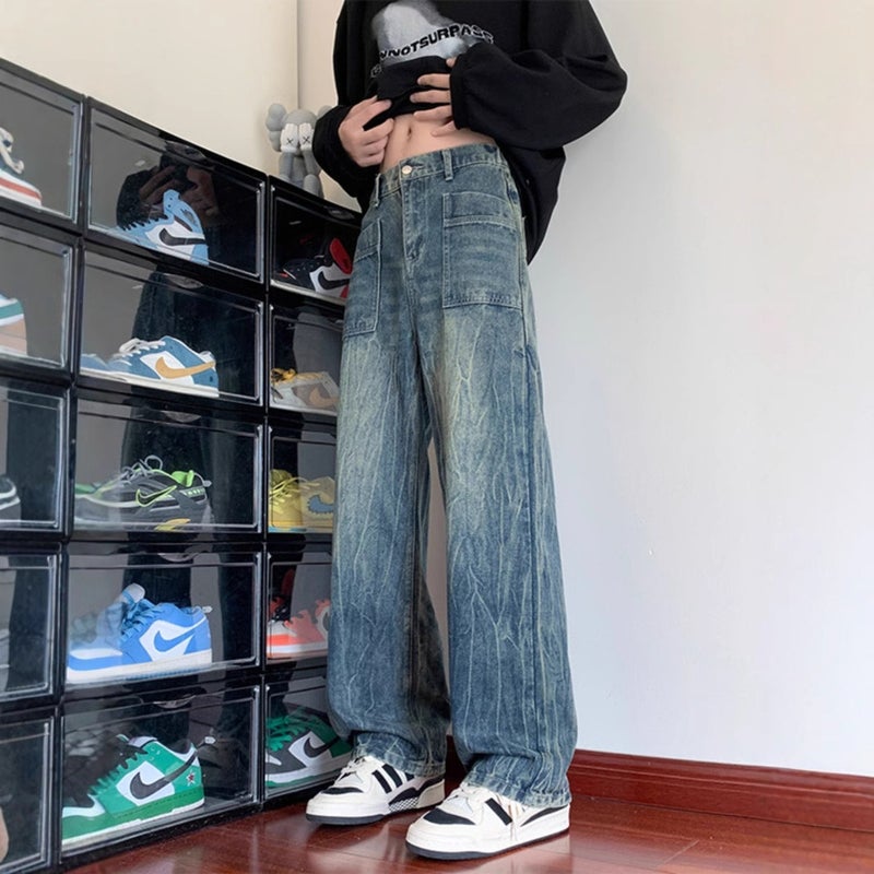 Unisex Classic Denim Jeans Loose Fit Daily Outdoor Wear - Image 4