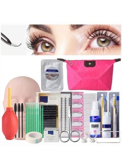 EBANKU Eyelashes Extension Kit, EBANKU 19PCS Lashes Extension Practice Exercise Set, Mannequin Training Makeup False Eyelashes Extension Glue Tool With Bag For Makeup Practice Eye Lashes Graft  - Image 1