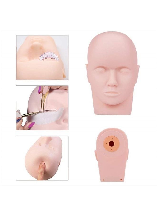 EBANKU - Eyelashes Extension Kit, EBANKU 19PCS Lashes Extension Practice Exercise Set, Mannequin Training Makeup False Eyelashes Extension Glue Tool With Bag For Makeup Practice Eye Lashes Graft - Image 1