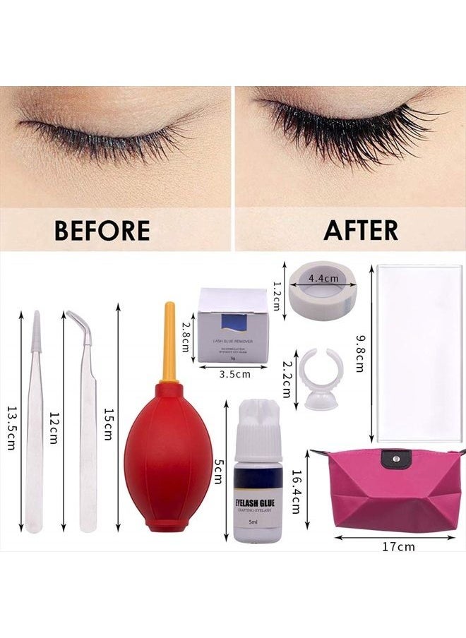 EBANKU - Eyelashes Extension Kit, EBANKU 19PCS Lashes Extension Practice Exercise Set, Mannequin Training Makeup False Eyelashes Extension Glue Tool With Bag For Makeup Practice Eye Lashes Graft - Image 1