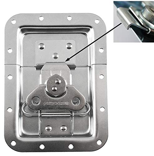 Penn Elcom Butterfly Large Latch Low-Mount | Zinc Finish Flight Case Hardware | Heavy Duty Recessed Lock for Road Cases, Rack Cases, DJ & Touring Equipment – Durable Silver Case Latch - Image 1