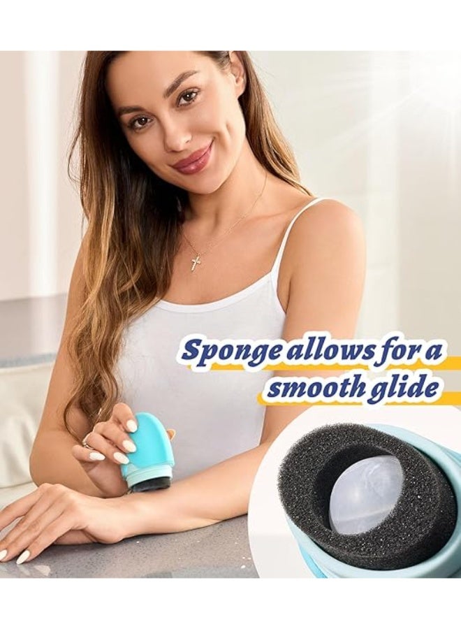 ChicAbode Sunscreen Applicator For Kids, Adults & Families - BPA Free & Refillable, Sunblock Buddy Brush Set with Protective Caps, Sun Lotion Applicator Sun Cream Brush (Blue) - Image 3