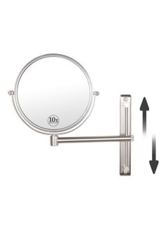 8 Inch Double-Side Wall Mounted Mirror Magnified 10X Makeup And Shaving Mirror Regular View And 10X Magnification, High Adjustable Nickel